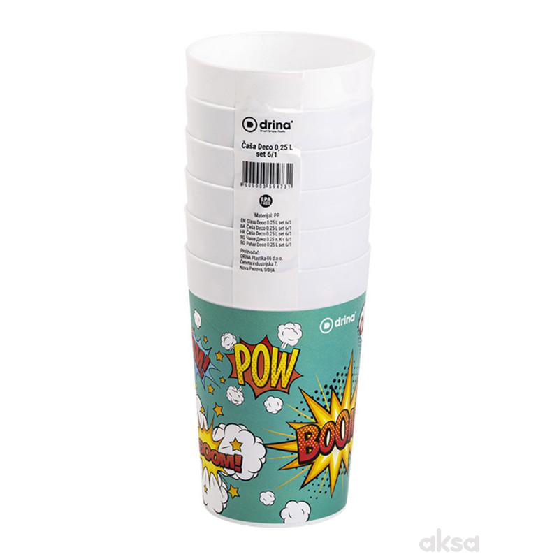 Drina čaša Deco 0,25L set 6/1