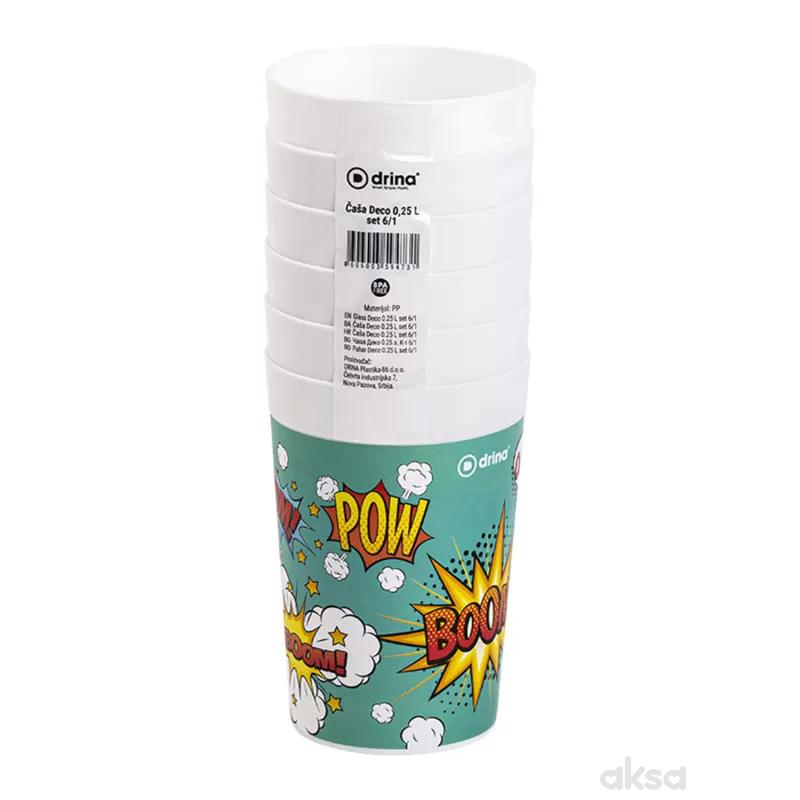 Drina čaša Deco 0,25L set 6/1
