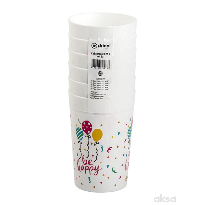 Drina čaša Deco 0,25L set 6/1