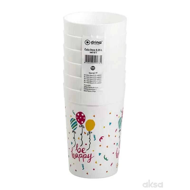 Drina čaša Deco 0,25L set 6/1