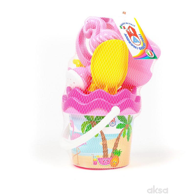 Androni Giocattoli kofica za pesak set flamingos