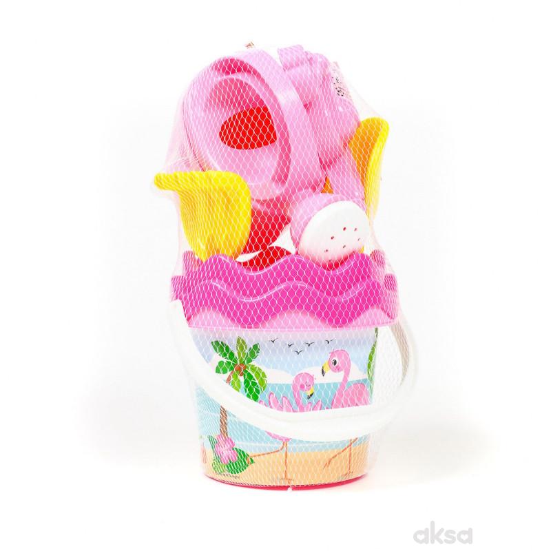 Androni Giocattoli kofica za pesak set flamingos