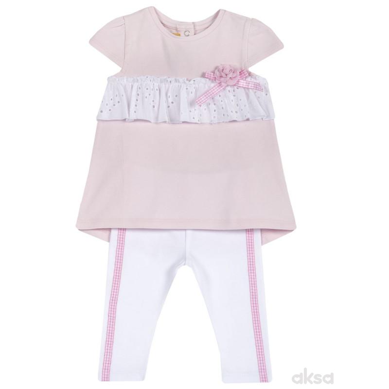 Chicco komplet 2/1 (majica,kr, pant),devojčice