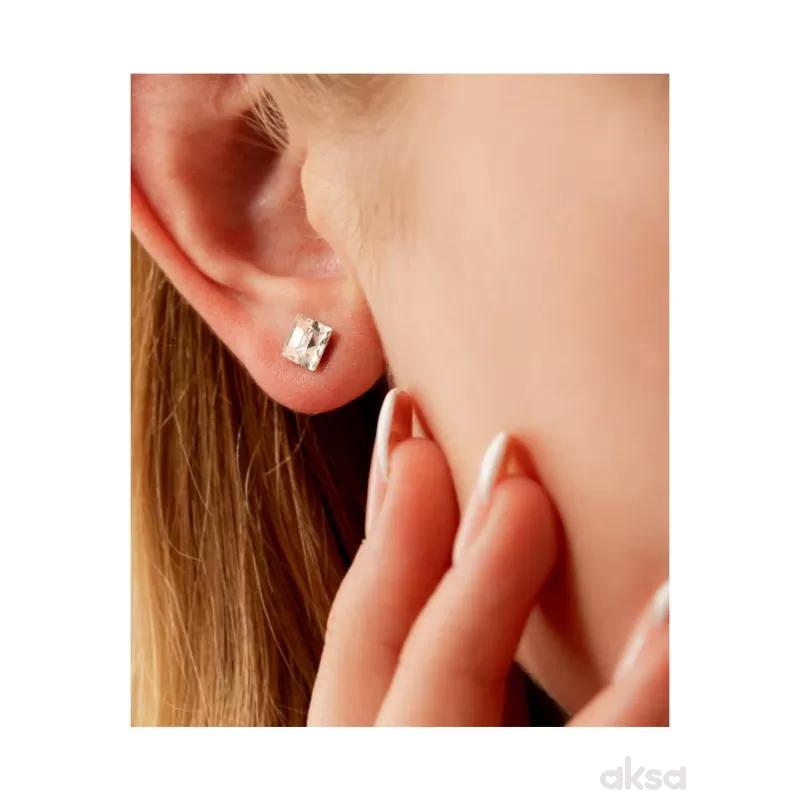 Dr.Biju minđuše 6.0mm providne kvadrat DSQ60C001