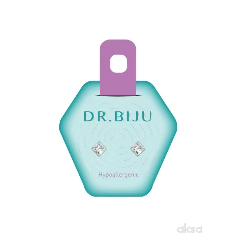 Dr.Biju minđuše 6.0mm providne kvadrat DSQ60C001