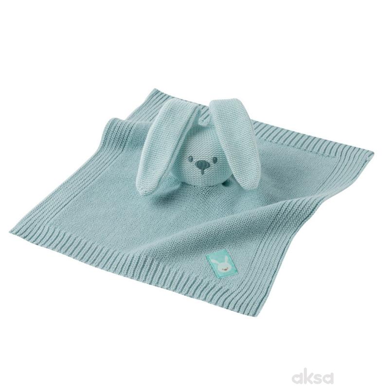 Nattou igračka pleteno ćebe sa likom zeke, mint