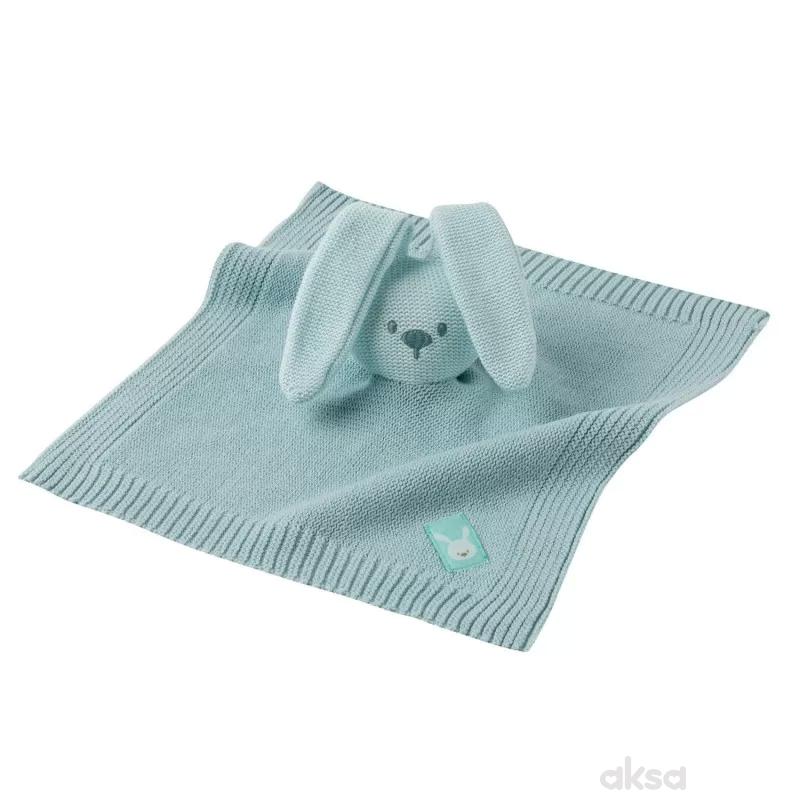 Nattou igračka pleteno ćebe sa likom zeke, mint