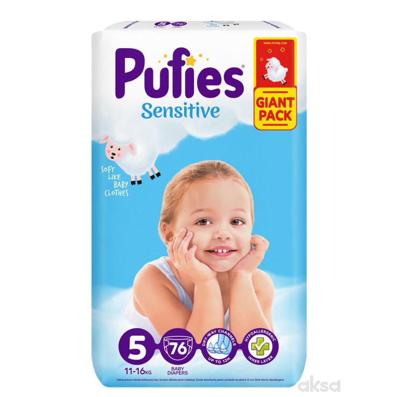 Pufies pelene sensitive BP 5 junior 11+kg 76kom