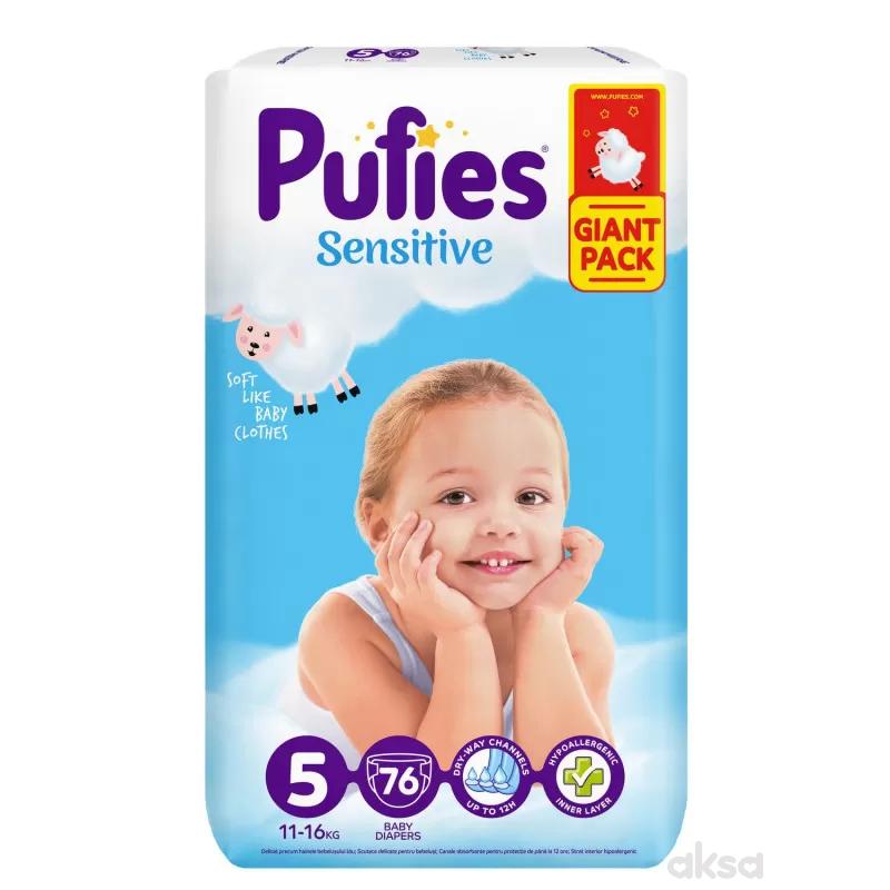 Pufies pelene sensitive BP 5 junior 11+kg 76kom