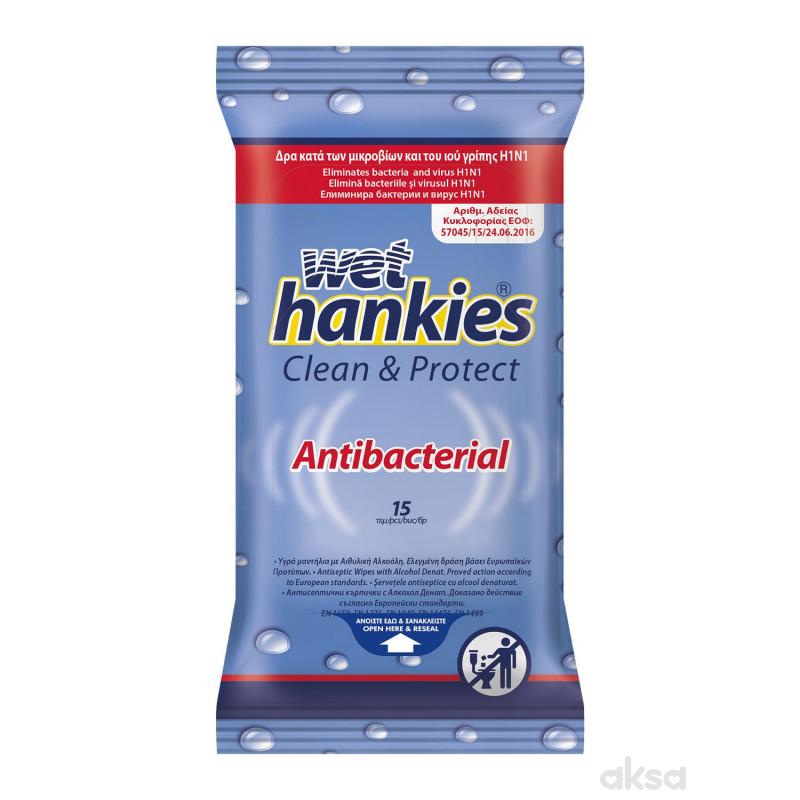 Wet hankies antibakterijske vlažne maramice 15kom
