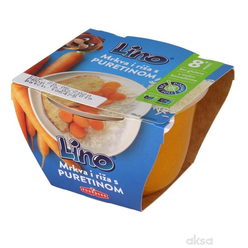 Lino šargarepa i pirinač sa ćuretinom 190g