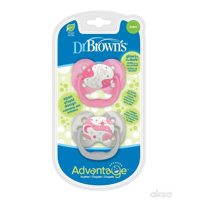 Dr. Browns Advantage svetleća laža 0-6m roze 2/1