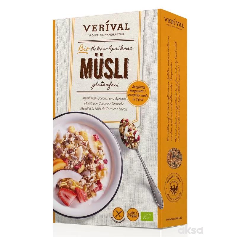 Verival organski musli,suvi kokos,kajsije GF 325g