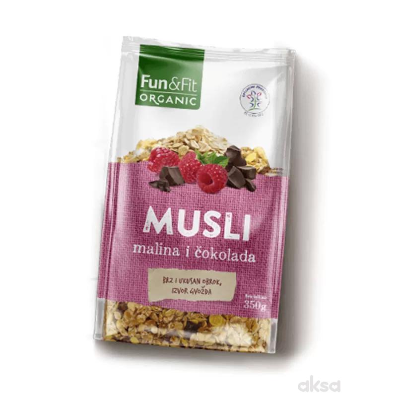 Fun&fit organik musli malina i čokolada 350g