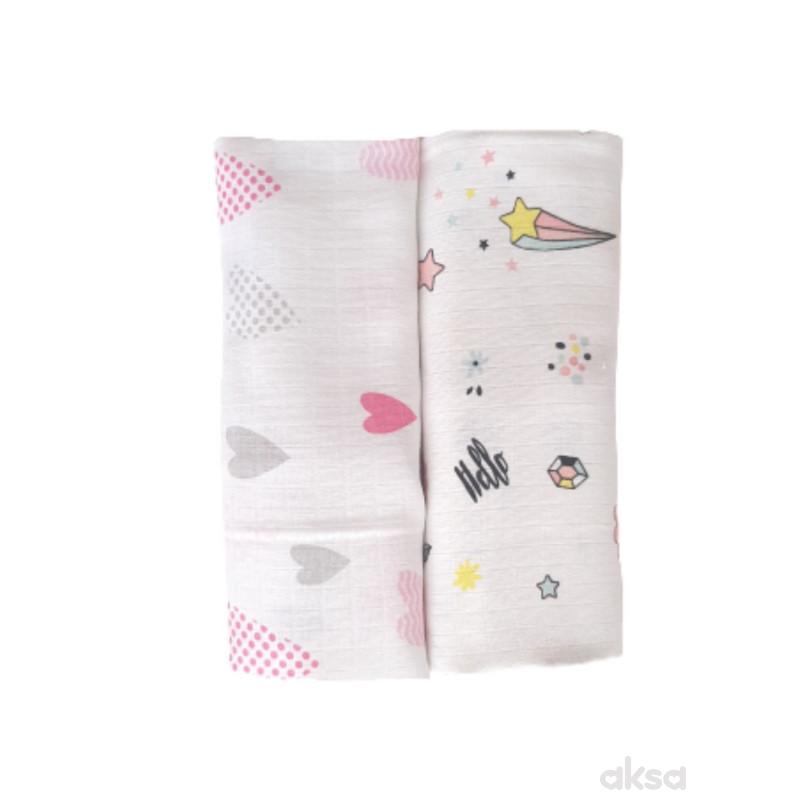 Baby Textil tetra pelena 2u1,muslin,80x90cm