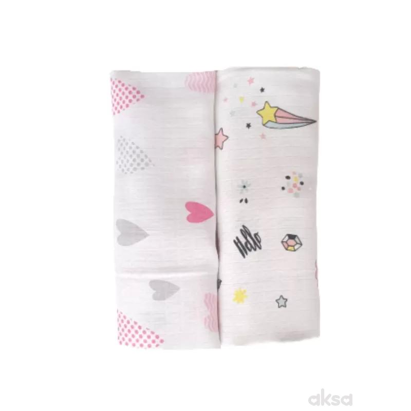 Baby Textil tetra pelena 2u1,muslin,80x90cm