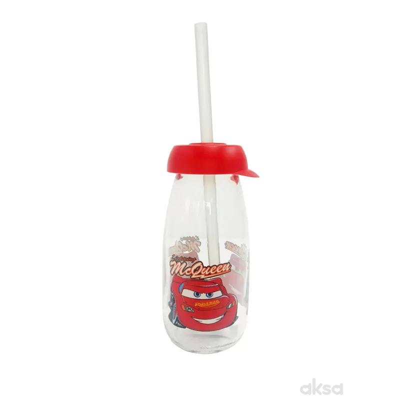 Disney flaša staklena sa slamčicom 500ml