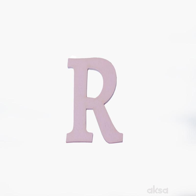 Drveno slovo R roze