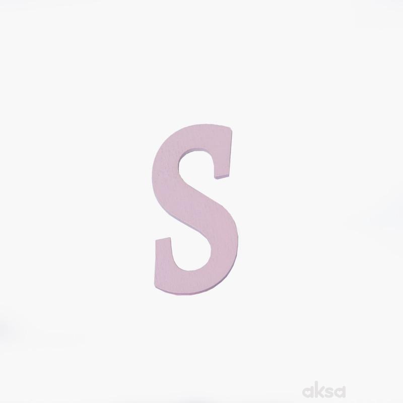 Drveno slovo S roze