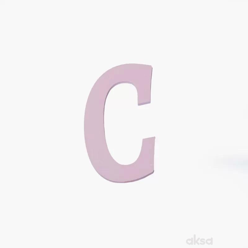 Drveno slovo C roze 