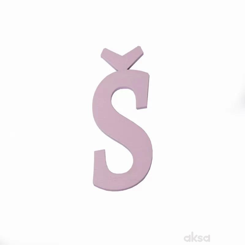 Drveno slovo Š roze