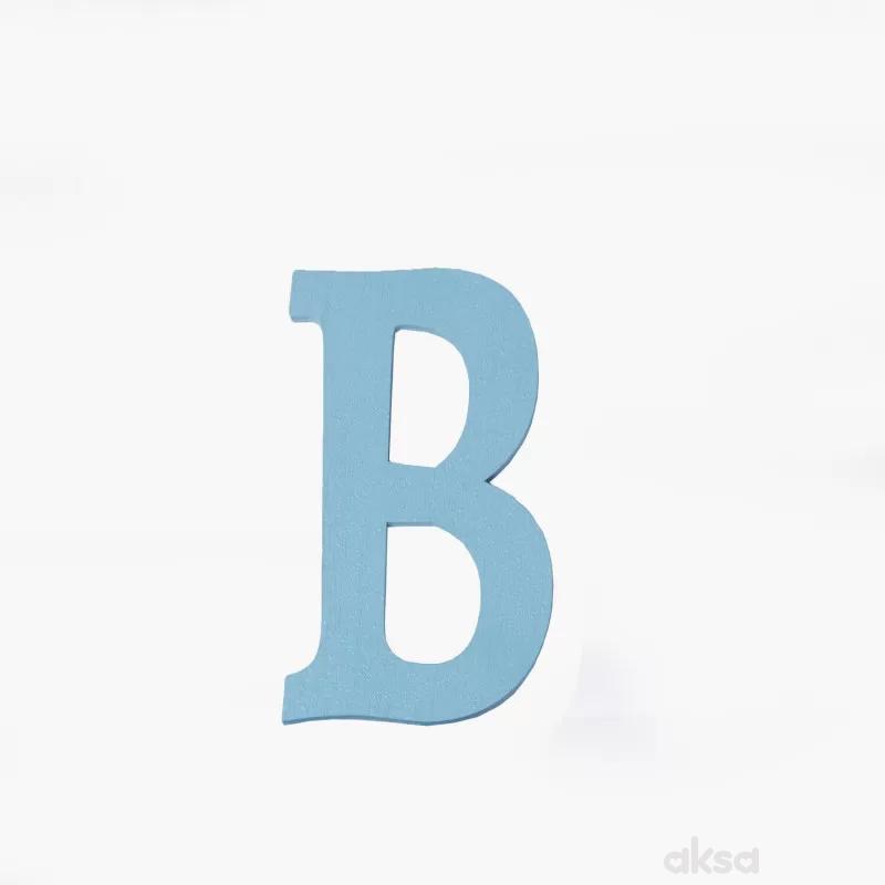 Drveno slovo B plavo 