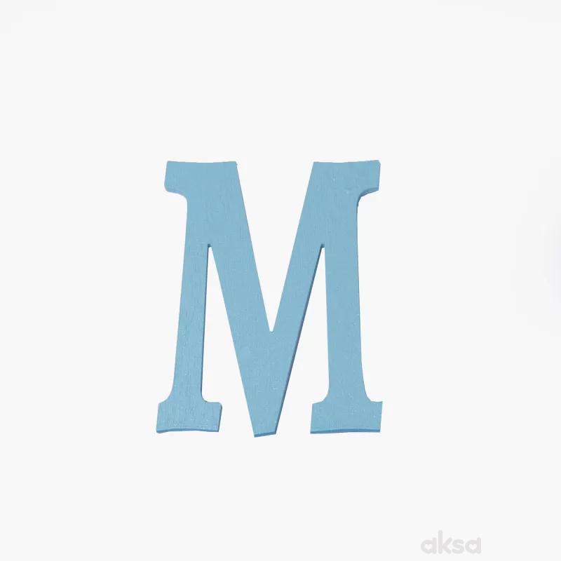 Drveno slovo M plavo 