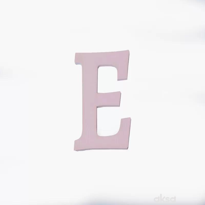 Drveno slovo E roze 