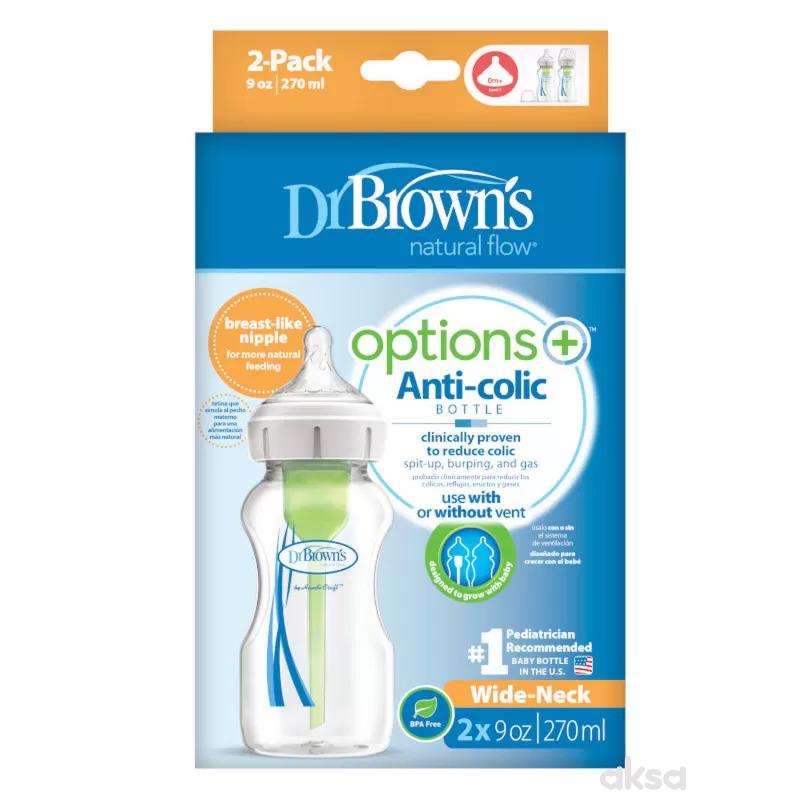 Dr.Browns plastična bočica Wide neck 270 ml 2 kom