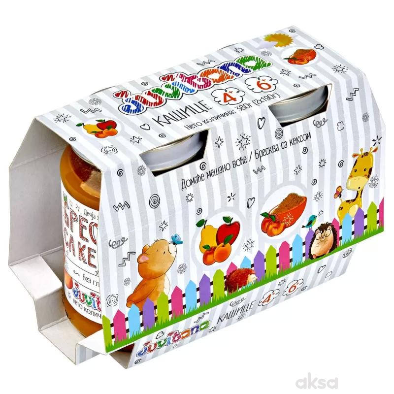 Juvitana dvopak dom.meš.voće i breskva/keks 380g