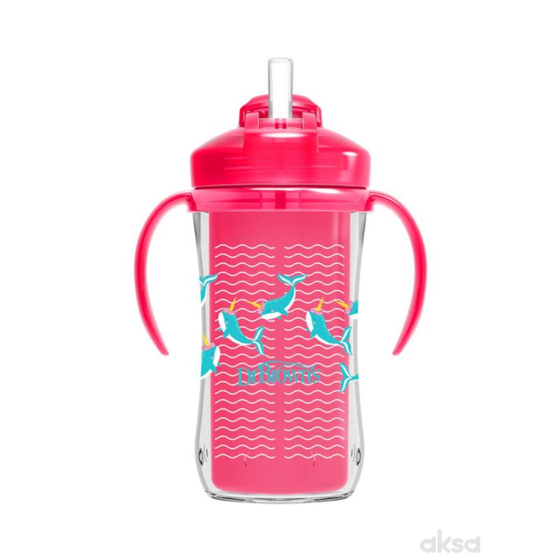 Dr.Browns Trening čaša sa slamčicom 300ml, roze