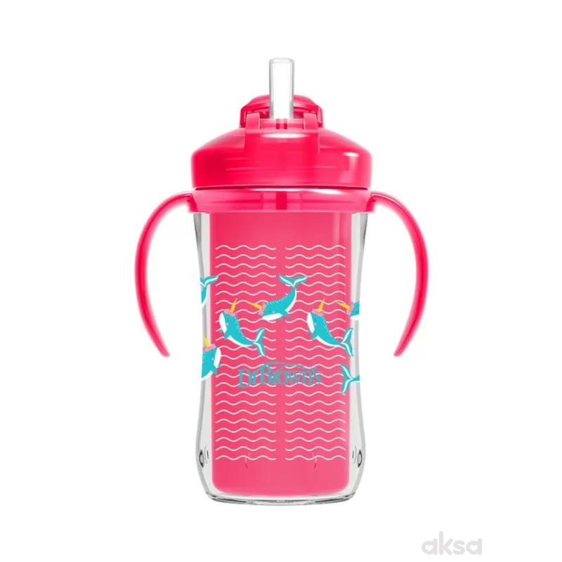 Dr.Browns Trening čaša sa slamčicom 300ml, roze