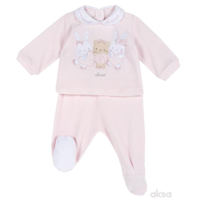 Chicco komplet 2/1(majica dr, pantalone),devojčice