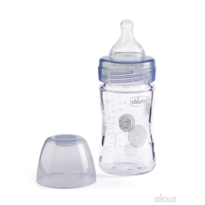 Chicco WB staklena flašica 150ml, silikon, siva