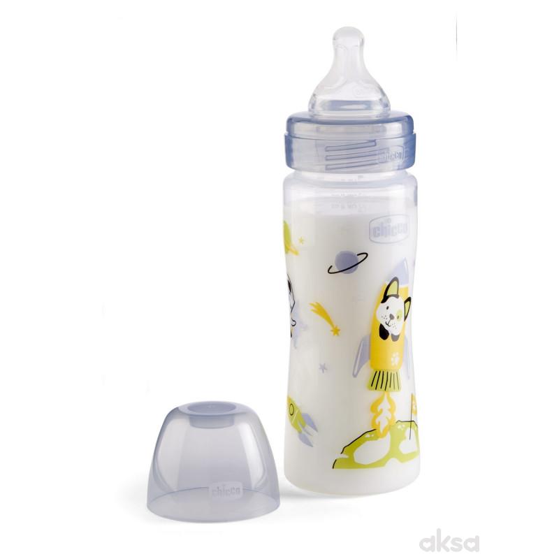 Chicco WB plastična flašica 250ml, silikon, siva