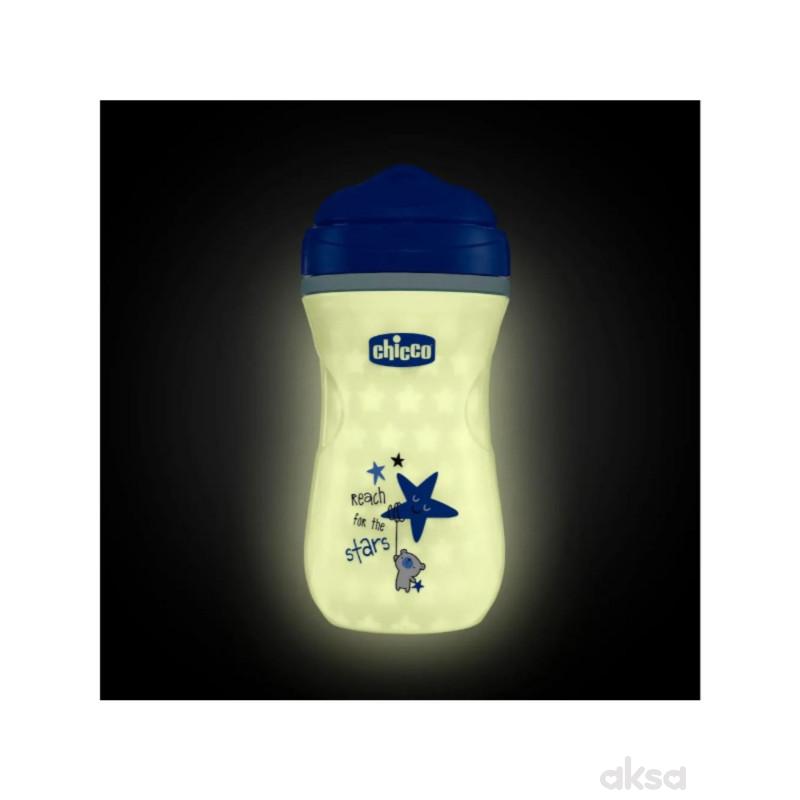 Chicco Shiny čaša 12m+, svetli u mraku, plava