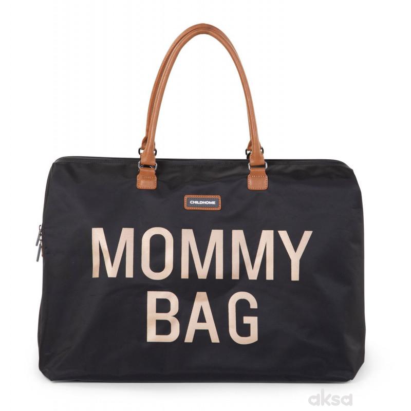 Child home Mommy Bag Big, Ručna torba crno zlatna