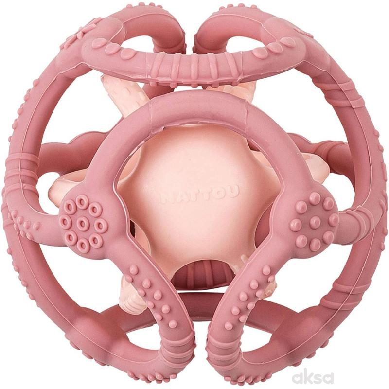 Nattou zvečka u obliku kruga, roze