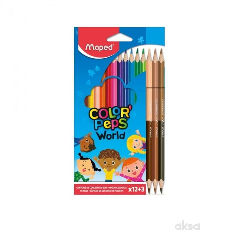 Maped bojice Color Peps 12+3 boje koze