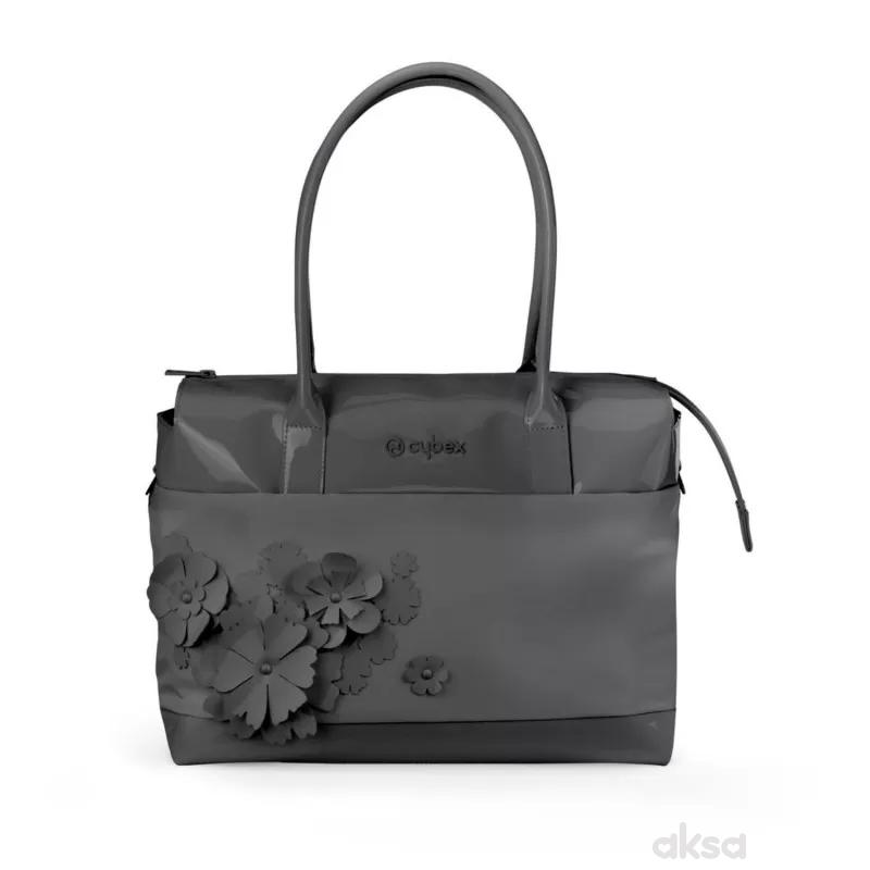 Cybex torba Simply flowers dark grey, siva