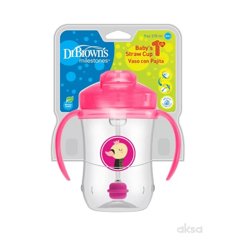 Dr.Browns trening čaša roze 270ml