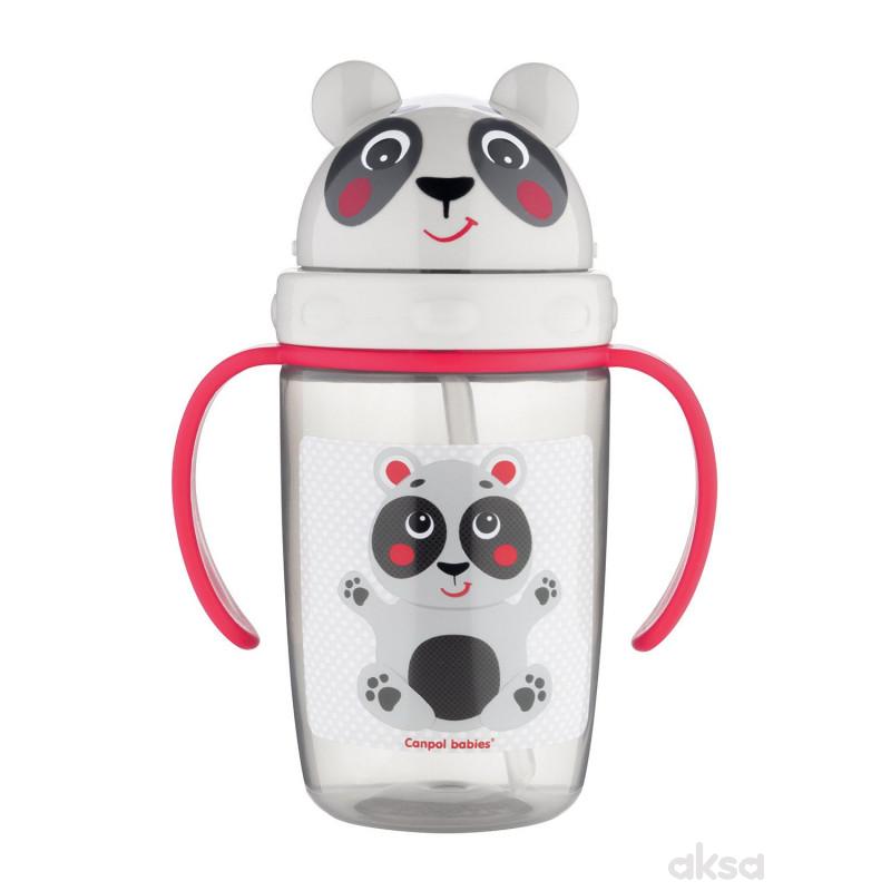 Canpol baby šolja sa slamčicom panda 400ml, 9m+