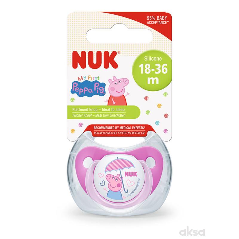 Nuk varalica silikon Peppa Pig u hig.kutiji vel 3