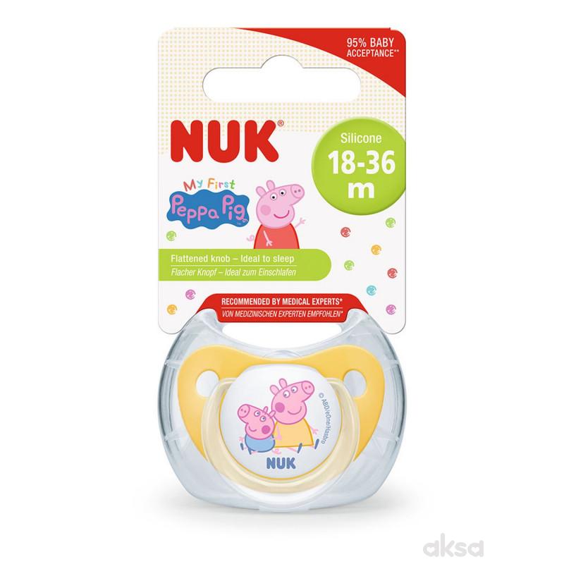 Nuk varalica silikon Peppa Pig u hig.kutiji vel 3