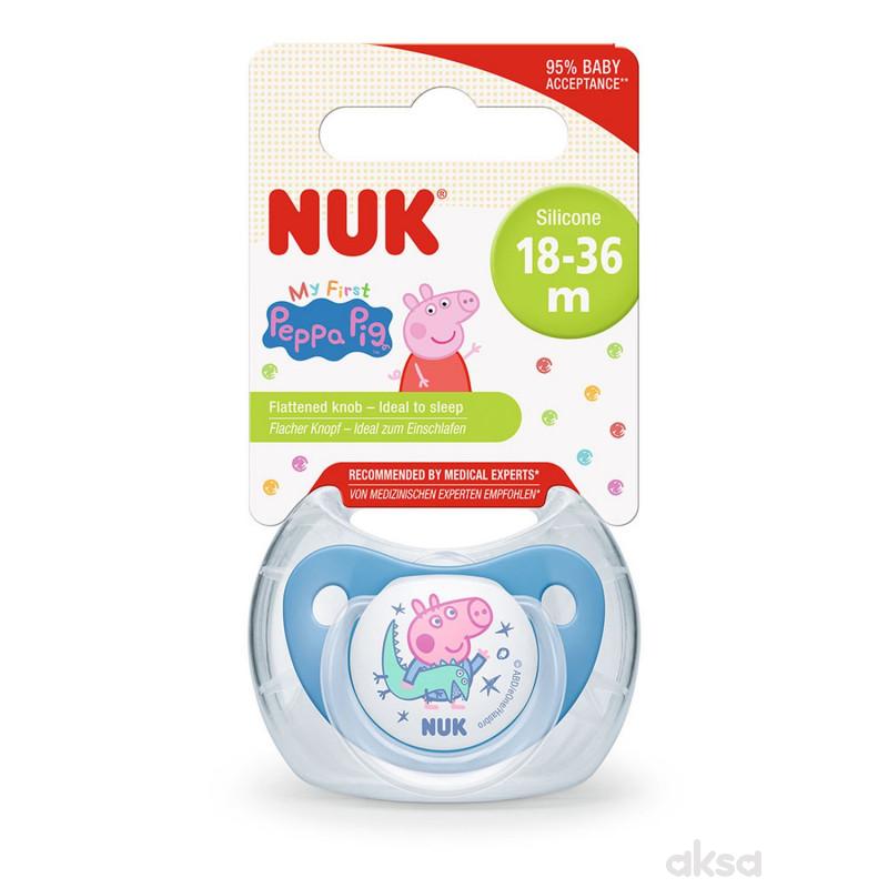 Nuk varalica silikon Peppa Pig u hig.kutiji vel 3