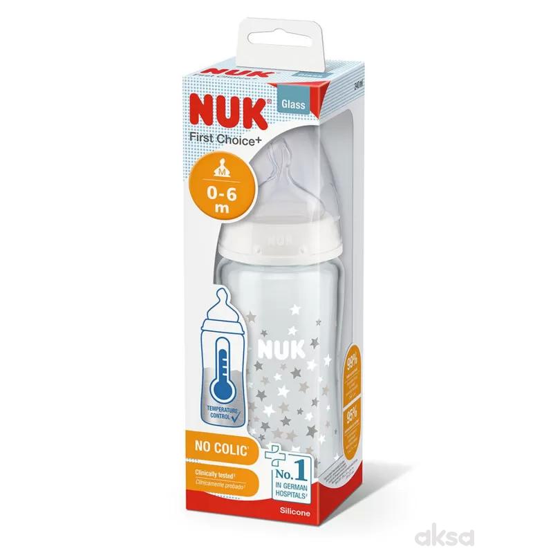 Nuk staklena flašica sa termo indikatorom 240ml
