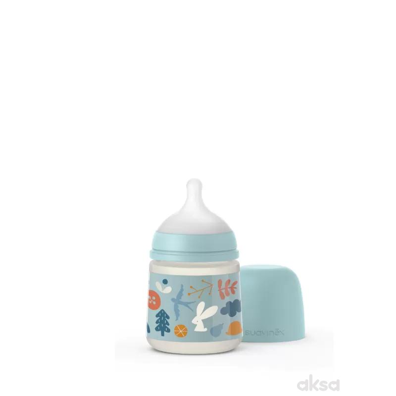 Suavinex flašica spori protok 150ml, plava, 0m+