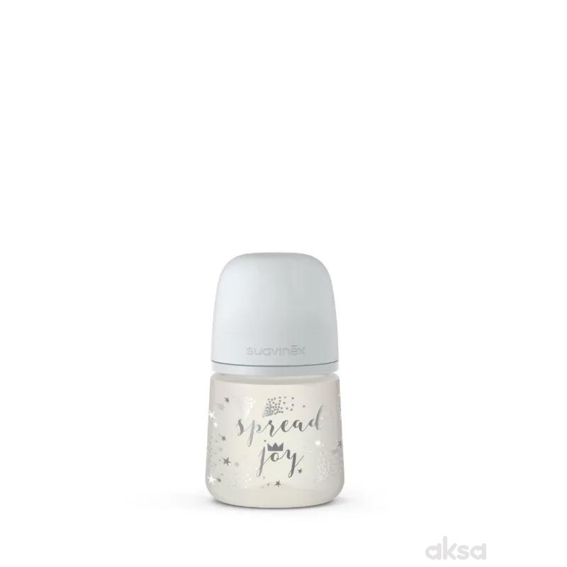 Suavinex flašica spori protok, 150ml, siva, 0m+