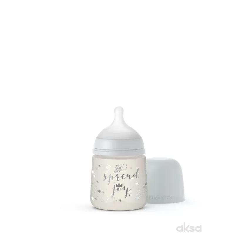 Suavinex flašica spori protok, 150ml, siva, 0m+