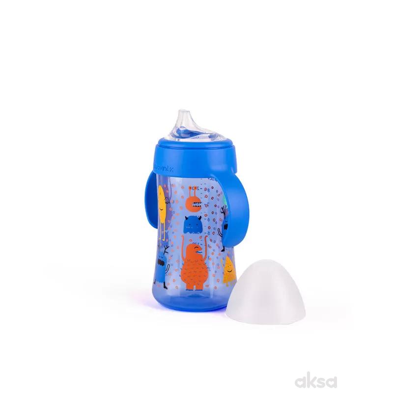 Suavinex flašica sa sil. piskom 270 ml, plava,4m+